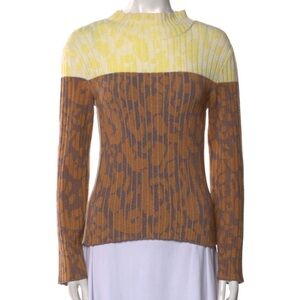 So cozy gorgeous Rachel Comey Yellow and Brown Sweater - size xs